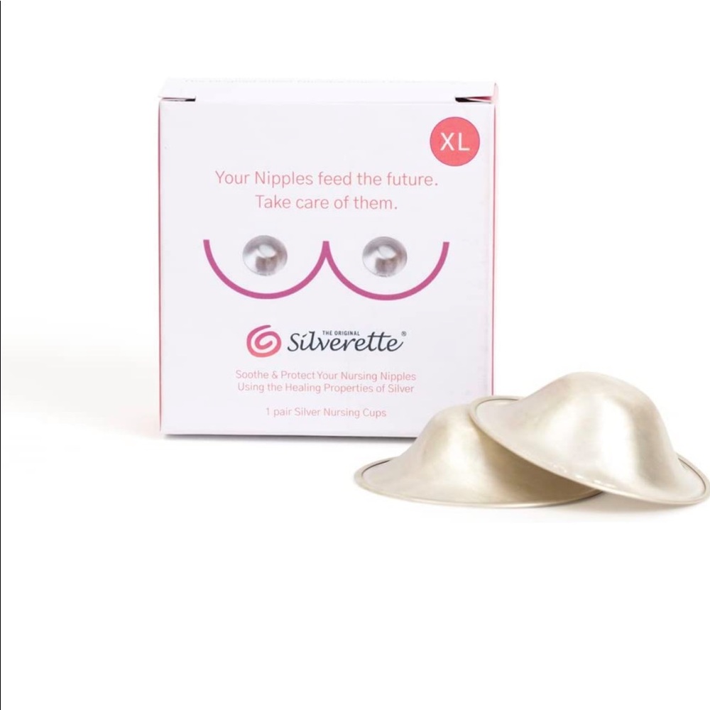 Silverette nursing cups. NEW IN PACKAGE! XL. Made in Italy breastfeeding or pump